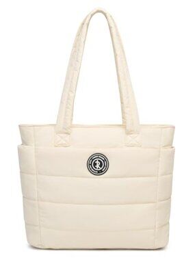 Quilted Puffer Tote Bag Women Large Capacity Lightweight Water-Resistant